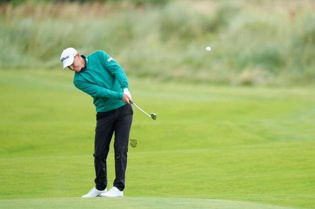 BALMEDIE, SCOTLAND - AUG 23: Jason Scrivener (AUS) plays from the second fairway during Round 4 at the 2026 Nexo Championship at the Trump International Golf Links, Balmedie on August 23, 2026 in Aberdeenshire, Scotland The 2026 Nexo Championship
