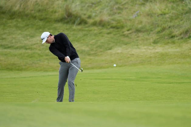 BALMEDIE, SCOTLAND - AUG 23: Jovan Rebula (RSA) plays from the first fairway during Round 4 at the 2026 Nexo Championship at the Trump International Golf Links, Balmedie on August 23, 2026 in Aberdeenshire, Scotland The 2026 Nexo Championship