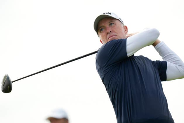 BALMEDIE, SCOTLAND - AUG 23: Martin Laird (SCO) plays from the eighth tee during Round 4 at the 2026 Nexo Championship at the Trump International Golf Links, Balmedie on August 23, 2026 in Aberdeenshire, Scotland The 2026 Nexo Championship