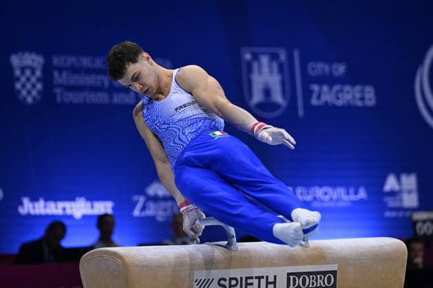 IPA87725168 - Pietro MAZZOLA (ITA) on the pommel horse during the European Men s Artistic Gymnastics Championships in Zagreb, Croatia, on August 23, 2026  Copyright: xFilippoxTomasi IPAxSportx xx 87725168