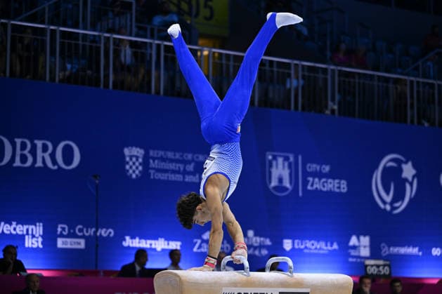 IPA87725188 - RUGGERI Riccardo (ITA) on the pommel horse during the European Men s Artistic Gymnastics Championships in Zagreb, Croatia, on August 23, 2026  Copyright: xFilippoxTomasi IPAxSportx xx 87725188