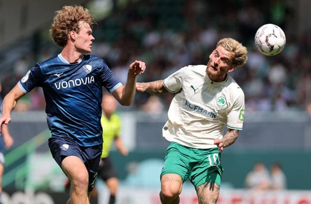 Pannewig Mats - Pohlmann Ole , DFB Pokal , Greuther Fürth-VfL Bochum , , Fußball , in dem Sportpark Ronhof Stadion in Fürth , Bayern , Deutschland . August 23 , 2026 . Photo by: Davide Elias IPA Photo Pressefoto DENL Copyright: xDavidexEliasx