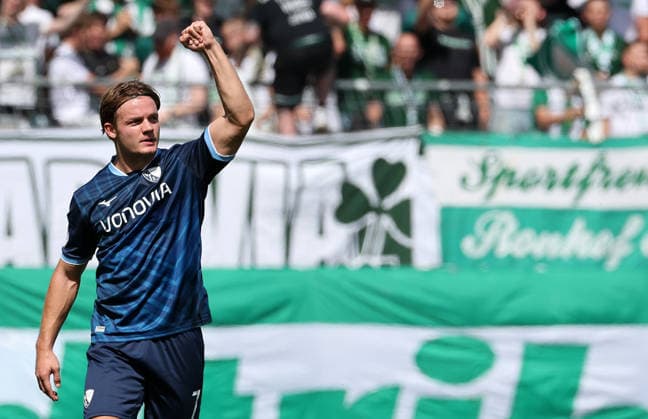 Rasmussen Christian Torjubel 0-1 , DFB Pokal , Greuther Fürth-VfL Bochum , , Fußball , in dem Sportpark Ronhof Stadion in Fürth , Bayern , Deutschland . August 23 , 2026 . Photo by: Davide Elias IPA Photo Pressefoto DENL Copyright: xDavidexEliasx