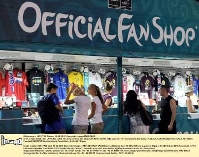 Football, EURO 2012, Merchandising in an Official Fan Shop in Donetsk