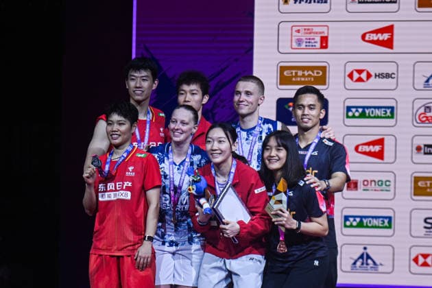 India BWF Championships 2026 Finalists of the Mixed Doubles category pose for pictures with their medals at the BWF World Championships 2026 in New Delhi, India, on August 23, 2026. New Delhi Delhi India  Copyright: xKabirxJhangianix originalFilename:jhangiani-indiabwf260823_npHNt.jpg