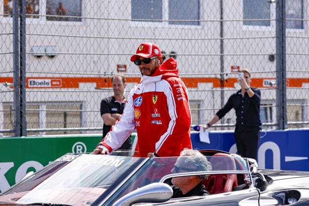 ZANDVOORT - Lewis Hamilton of Great Britain, driver for Scuderia Ferrari HP, during the drivers parade for the Formula 1 Heineken Dutch Grand Prix at Circuit Zandvoort on August 23, 2026, in Zandvoort, the Netherlands. MARCEL TER BALS ANP xVIxANPxSportx xMarcelxterxBalsxIVx 566096895 originalFilename: 566096895.jpg