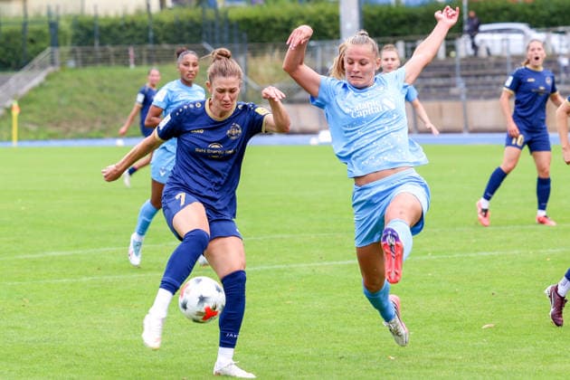 2026-08-23 ,FC Viktoria - SG 99 Andernach, Frauen, 2. Bundesliga, 3.Spieltag, Stadion Lichterfelde Carolin Schraa (SG 99 Andernach, 07) , Toma Ihlenburg (FC Viktoria Berlin, 04) Berlin Berlin Germany *** August 23, 2026, FC Viktoria vs. SG 99 Andernach (Women), 2nd Bundesliga, Matchday 3, Lichterfelde Stadium: Carolin Schraa (SG 99 Andernach), 7; Toma Ihlenburg (FC Viktoria Berlin), 4; Berlin, Berlin, Germany