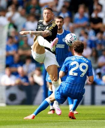 Ross Barkley of Aston Villa. Brighton and Hove Albion v Aston Villa, Premier League Football, Football, American Express Community Stadium, Brighton, UK - 23 Aug 2026Brighton American Express Community Stadi United Kingdom EDITORIAL USE ONLY No use with unauthorised audio, video, data, fixture lists, club league logos or live services. Online in-match use limited to 120 images, no video emulation. No use in betting, games or single club league player publications.  Copyright: xJamesxMarsh Shutterstockx 17112311an