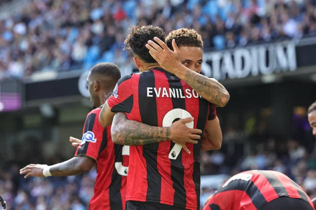 Premier League: Manchester City v Bournemouth Marcus Tavernier of Bournemouth celebrates his goal to make it 0-1 during the Premier League match Manchester City vs Bournemouth at Etihad Stadium, Manchester, United Kingdom on 23 August 2026 (Photo by Mark Cosgrove News Images) Manchester Etihad Stadium Greater Manchester United, ManU Kingdom Copyright: xMarkxCosgrove NewsxImagesx