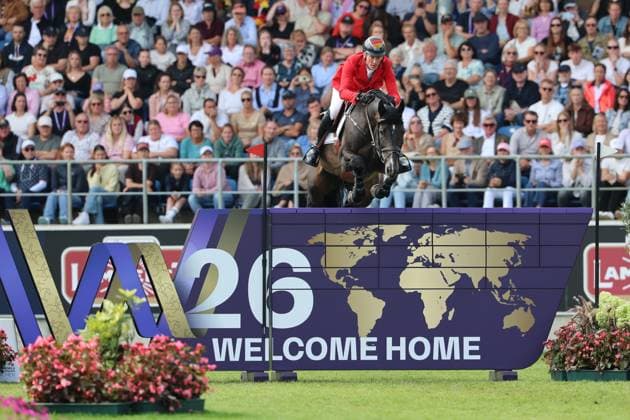 Daniel Deusser (GER, Deutschland) mit Pferd Otello de Guldenboom , Springen, FEI Jumping World Championship, WM, Weltmeisterschaft , FEI Jumping World Championship, Competition Individual Final, Longines-Prize, Longines-Preis, Finale Einzelwertung, Jumping , AACHEN - FEI World Championships 2026, Weltfest des Pferdesports, Reitsport Weltmeisterschaft 2026, Aachen 2026, Welcome Home 2026, Aachener Soers, 11. bis 23. August 2026, Reitsport, 23.08.2026, Aachen Aachener Soers Deutschland *** Daniel Deusser (GER), Germany, riding Otello de Guldenboom, Show Jumping, FEI Jumping World Championship, FEI Jumping World Championship, Individual Final, Longines Prize, Jumping, AACHEN FEI World Championships 2026, World Festival of Equestrian Sports, 2026 Equestrian World Championships, Aachen 2026, Welcome Home 2026, Aachen Soers, August 11–23, 2026, Equestrian Sports, August 23, 2026, Aachen Soers, Germany