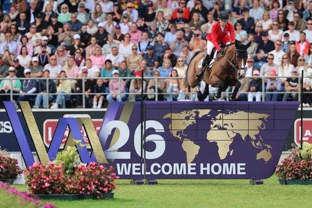 Sophie Hinners (GER, Deutschland) mit Pferd Iron Dames Singclair, Springen, FEI Jumping World Championship, WM, Weltmeisterschaft , FEI Jumping World Championship, Competition Individual Final, Longines-Prize, Longines-Preis, Finale Einzelwertung, Jumping , AACHEN - FEI World Championships 2026, Weltfest des Pferdesports, Reitsport Weltmeisterschaft 2026, Aachen 2026, Welcome Home 2026, Aachener Soers, 11. bis 23. August 2026, Reitsport, 23.08.2026, Aachen Aachener Soers Deutschland *** Sophie Hinners (GER), Germany, riding Iron Dames Singclair, show jumping, FEI Jumping World Championship, FEI Jumping World Championship, Individual Final, Longines Prize, Jumping, AACHEN FEI World Championships 2026, World Equestrian Festival, 2026 World Equestrian Games, Aachen 2026, Welcome Home 2026, Aachen Soers, August 11–23, 2026, Equestrian Sports, August 23, 2026, Aachen Soers, Germany