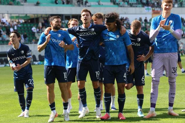 23.08.2026 - Fussball - Saison 2026 2027 - DFB Pokal Vereinspokal - 01. Runde: SpVgg Greuther Fürth ( Kleeblatt ) - VfL Bochum - Sportfoto Zink DoGei - xdoxgex - regulations prohibit any use of photographs as image sequences and or quasi-video - Berkan Taz (10, VfL Bochum ) Daniel Hanslik (19, VfL Bochum ) Yigit Karademir (4, VfL Bochum ) *** August 23, 2026 Soccer Season 2026–2027 DFB Cup Club Cup First Round SpVgg Greuther Fürth Kleeblatt vs. VfL Bochum Sports Photo by Zink DoGei xdoxgex regulations prohibit any use of photographs as image sequences and or quasi-video Berkan Taz 10, VfL Bochum; Daniel Hanslik 19, VfL Bochum; Yigit Karademir 4, VfL Bochum