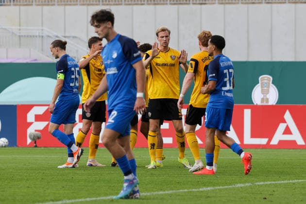 23.08.2026, xgrfx, Fussball DFB Pokal 1.Runde, SV Westfalia Rhynern - Dynamo Dresden v.l. Tor, Vincent Vermeij zum 0:3 (Dynamo Dresden) (DFL DFB REGULATIONS PROHIBIT ANY USE OF PHOTOGRAPHS as IMAGE SEQUENCES and or QUASI-VIDEO) Münster *** August 23, 2026, xgrfx, Soccer, DFB Cup 1st Round, SV Westfalia Rhynern vs. Dynamo Dresden, goal, Vincent Vermeij on the 0–3 Dynamo Dresden DFL DFB REGULATIONS PROHIBIT ANY USE OF PHOTOGRAPHS AS IMAGE SEQUENCES AND OR QUASI-VIDEO Münster