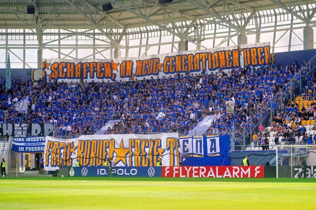 Jenaer Südkurve GER,Carl-Zeiss Jena vs. SV Darmstadt 98, Fussball, DFB-Pokal, 1. Runde, Saison 2026 2027, 23.08.2026 GER,Carl-Zeiss Jena vs. SV Darmstadt 98, Fussball, DFB-Pokal, 1. Runde, Saison 2026 2027, 23.08.2026 Jena *** Jena South Stand, GER, Carl Zeiss Jena vs. SV Darmstadt 98, Soccer, DFB Cup, 1st Round, 2026–2027 Season, August 23, 2026 GER, Carl Zeiss Jena vs. SV Darmstadt 98, Soccer, DFB Cup, Round 1, 2026–2027 Season, August 23, 2026 Jena Copyright: xEibner-Pressefoto PiaxSchindlerx EP_PSR