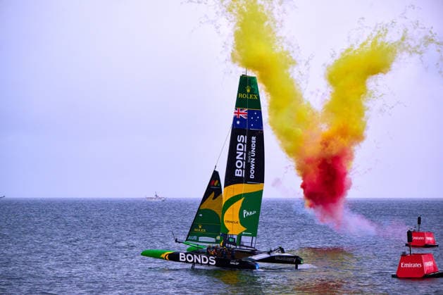 GER, Sail GP, Rockwool Germany Sail Grand Prix, Sassnitz, 22.-23.08.2026, Deutschland, Samstag, 23.08.2026, Renntag 2, BONDS FLYING ROOS - Sail GP Team - Australia; Driver - Tom Slingsby, gewinnt das Finale Rennen, GER, Sail GP, Rockwool Germany Sail Grand Prix, Sassnitz, 22.-23.08.2026, Deutschland, Samstag, 23.08.2026, Renntag 2, *** GER, Sail GP, Rockwool Germany Sail Grand Prix, Sassnitz, August 22–23, 2026, Germany, Saturday, August 23, 2026, Race Day 2, BONDS FLYING ROOS Sail GP Team Australia driver Tom Slingsby wins the final race, GER, Sail GP, Rockwool Germany Sail Grand Prix, Sassnitz, August 22–23, 2026, Germany, Saturday, August 23, 2026, Race Day 2, Copyright: xClaudiusxRauchx