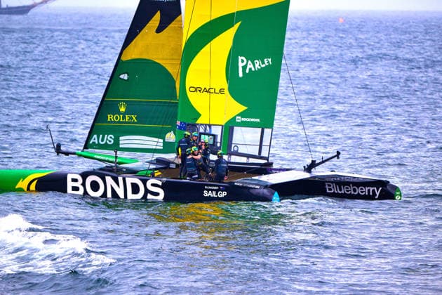 GER, Sail GP, Rockwool Germany Sail Grand Prix, Sassnitz, 22.-23.08.2026, Deutschland, Samstag, 23.08.2026, Renntag 2, BONDS FLYING ROOS - Sail GP Team - Australia; Driver - Tom Slingsby, gewinnt das Finale Rennen, GER, Sail GP, Rockwool Germany Sail Grand Prix, Sassnitz, 22.-23.08.2026, Deutschland, Samstag, 23.08.2026, Renntag 2, *** GER, Sail GP, Rockwool Germany Sail Grand Prix, Sassnitz, August 22–23, 2026, Germany, Saturday, August 23, 2026, Race Day 2, BONDS FLYING ROOS Sail GP Team Australia driver Tom Slingsby wins the final race, GER, Sail GP, Rockwool Germany Sail Grand Prix, Sassnitz, August 22–23, 2026, Germany, Saturday, August 23, 2026, Race Day 2, Copyright: xClaudiusxRauchx
