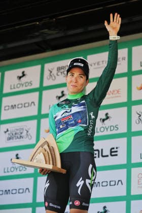 2026 Lloyds Tour of Britain Women Picture by Alex Whitehead SWpix.com - 23 08 2026 - Cycling - UCI Women s World Tour - 2026 Lloyds Tour of Britain Women - Stage 5: Royal Leamington Spa to Royal Leamington Spa (123.8km) - Winner of the General Classification, Kim Le Court-Pienaar (AG Insurance - Soudal Team) Copyright: x xSWpix.comx(t axPhotographyxHubxLtd)xAlexxWhitehead SWpix.comx SWP-3030-19220