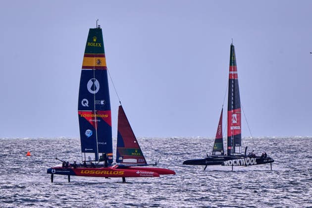 GER, Sail GP, Rockwool Germany Sail Grand Prix, Sassnitz, 22.-23.08.2026, Deutschland, Samstag, 23.08.2026, Renntag 2, LOS GALLOS - Sail GP Team - Spain; Driver - Diego Botin, ROCKWOOL RACING - Sail GP Team - Denmark; Driver - Nicolai Sehested, GER, Sail GP, Rockwool Germany Sail Grand Prix, Sassnitz, 22.-23.08.2026, Deutschland, Samstag, 23.08.2026, Renntag 2, *** GER, Sail GP, Rockwool Germany Sail Grand Prix, Sassnitz, August 22–23, 2026, Germany, Saturday, August 23, 2026, Race Day 2, LOS GALLOS Sail GP Team Spain, Driver Diego Botín, ROCKWOOL RACING Sail GP Team Denmark, Driver Nicolai Sehested, GER, Sail GP, Rockwool Germany Sail Grand Prix, Sassnitz, August 22–23, 2026, Germany, Saturday, August 23, 2026, Race Day 2, Copyright: xClaudiusxRauchx