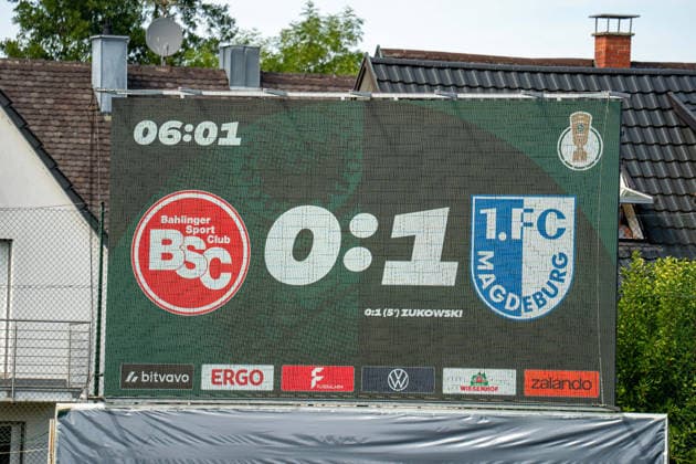 23.08.2026, xdaymx, Fussball DFB Pokal 1.Runde, Bahlinger SC - 1.FC Magdeburg. Frühes Auswärtstor von Zukowski, Mateusz (Magdeburg) in Bahlingen (DFL DFB REGULATIONS PROHIBIT ANY USE OF PHOTOGRAPHS as IMAGE SEQUENCES and or QUASI-VIDEO) Bahlingen *** August 23, 2026, xdaymx, Soccer DFB Cup First Round, Bahlinger SC 1 FC Magdeburg Early away goal by Zukowski, Mateusz Magdeburg in Bahlingen DFL DFB REGULATIONS PROHIBIT ANY USE OF PHOTOGRAPHS as IMAGE SEQUENCES and or QUASI-VIDEO Bahlingen