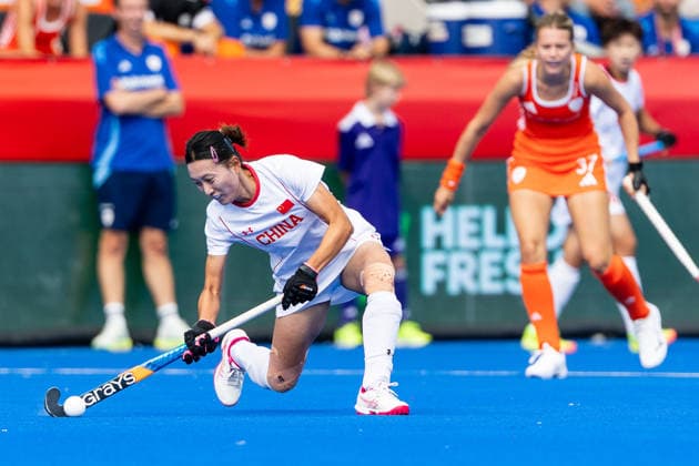 FIH Hockey World Cup: Netherlands Women v China AMSTELVEEN, NL - AUGUST 23: Wen Dan of China during the FIH Hockey World Cup match between Netherlands Women and China at Wagener Stadion on August 23, 2026 in Amstelveen, Netherlands. Amstelveen Wagener Stadion Netherlands Content not available for redistribution in The Netherlands directly or indirectly through any third parties. Copyright: xMarcelxvanxPlateringenx