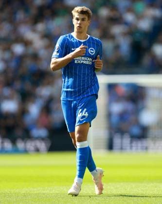 Luka Vuskovic of Brighton and Hove Albion. Brighton and Hove Albion v Aston Villa, Premier League Football, Football, American Express Community Stadium, Brighton, UK - 23 Aug 2026Brighton American Express Community Stadi United Kingdom EDITORIAL USE ONLY No use with unauthorised audio, video, data, fixture lists, club league logos or live services. Online in-match use limited to 120 images, no video emulation. No use in betting, games or single club league player publications.  Copyright: xJamesxMarsh Shutterstockx 17112311bt