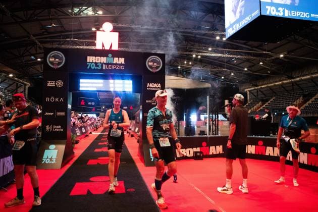 August 23, 2026, Leipzig, Saxony, Germany: LEIPZIG, GERMANY Ã¢â‚¬ AUGUST 23, 2026: Athletes compete in the inaugural IRONMAN 70.3 Leipzig in Leipzig, Germany, on August 23, 2026, marking the first edition of the middle-distance triathlon held in the city. More than 2,600 athletes from Germany and abroad took part in the event, which combines swimming, cycling and running, as spectators gathered along the course to watch the competition. More Than 2,600 Athletes Compete In Inaugural IRONMAN 70.3 Leipzig  - ZUMAq101 20260823_zna_q101_044 Copyright: xMariaxCastrox