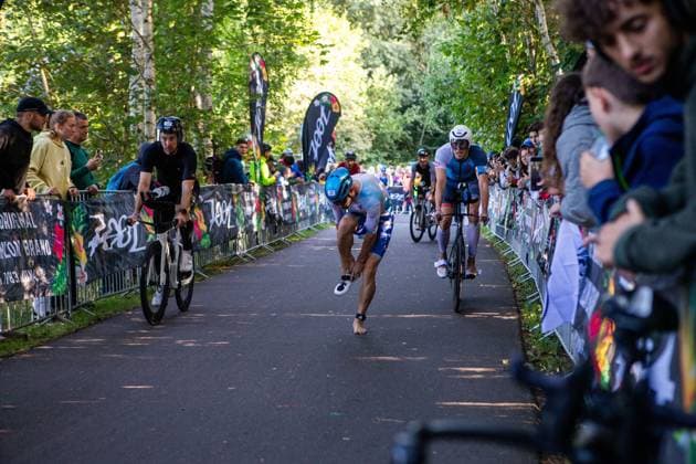 More than 2,600 athletes compete in inaugural IRONMAN 70.3 Leipzig LEIPZIG, GERMANY AUGUST 23, 2026: Athletes compete in the inaugural IRONMAN 70.3 Leipzig in Leipzig, Germany, on August 23, 2026, marking the first edition of the middle-distance triathlon held in the city. More than 2,600 athletes from Germany and abroad took part in the event, which combines swimming, cycling and running, as spectators gathered along the course to watch the competition. Leipzig Saxony Germany Copyright: x xMariaxCastrox xJNAxPressx