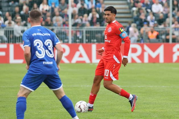 10 Nadiem Amiri (Mainz) Fußball DFB-Pokal 2026 2027 1. Hauptrunde VfB Krieschow 1921 - 1. FSV Mainz 05 *** 10 Nadiem Amiri Mainz Soccer DFB Cup 2026 2027 1st Round VfB Krieschow 1921 1 FSV Mainz 05