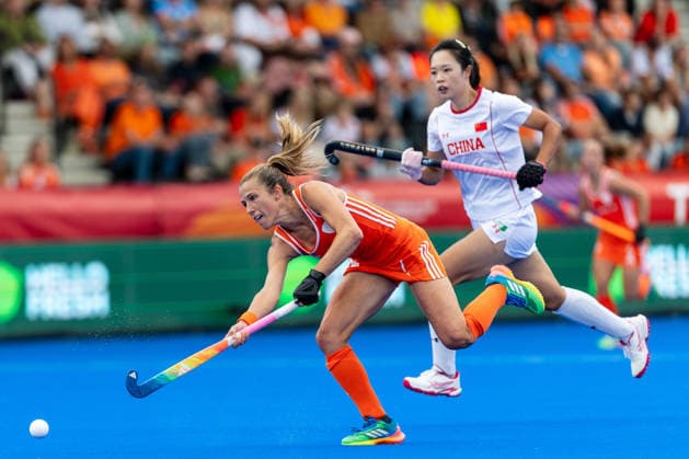 FIH Hockey World Cup: Netherlands Women v China AMSTELVEEN, NL - AUGUST 23: Xan de Waard of Netherlands Women during the FIH Hockey World Cup match between Netherlands Women and China at Wagener Stadion on August 23, 2026 in Amstelveen, Netherlands. Amstelveen Wagener Stadion Netherlands Content not available for redistribution in The Netherlands directly or indirectly through any third parties. Copyright: xMarcelxvanxPlateringenx