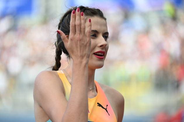RECORD DATE NOT STATED Silesia Diamond League Meeting 2026 In Chorzow CHORZOW, POLAND - AUGUST 23: Yaroslava Mahuchikh of Ukraine in action in the Women s High Jump Final at the Silesia Diamond League meeting of the 2026 Wanda Diamond League circuit at Silesian Stadium on August 23, 2026 in Chorzow, Poland. ChorzowIPTC Poland  Copyright: xArturxWidakx originalFilename:widak-silesiad260823_npycs.jpg