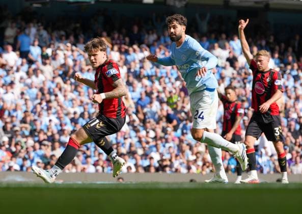 Josko Gvardiol shoots to score the 2nd Manchester City goal Manchester City v Bournemouth, Premier League, Football, Etihad Stadium, Manchester, UK - 23 Aug 2026Manchester Etihad Stadium United Kingdom EDITORIAL USE ONLY No use with unauthorised audio, video, data, fixture lists, club league logos or live services. Online in-match use limited to 120 images, no video emulation. No use in betting, games or single club league player publications.  Copyright: xWiredxPhotos Shutterstockx 17113667br