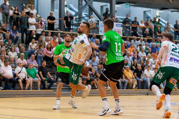 Ludvig JURMALA (FRISCH AUF! Goeppingen, 25) erzielt ein Tor, Aktion, Torwurf GER, HG Saarlouis vs. FRISCH AUF! Goeppingen, Handball, DHB-Pokal, 1. Runde, Spielzeit 2026 2027, 23.08.2026, GER, HG Saarlouis vs. FRISCH AUF! Goeppingen, Handball, DHB-Pokal, 1. Runde, Spielzeit 2026 2027, 23.08.2026, Saarbruecken *** Ludvig JURMALA FRISCH AUF Goeppingen, 25 scores a goal, play, shot on goal GER, HG Saarlouis vs. FRISCH AUF Goeppingen, Handball, DHB Cup, 1st Round, 2026–2027 season, August 23, 2026, GER, HG Saarlouis vs. FRISCH AUF Goeppingen, Handball, DHB Cup, 1st Round, 2026–2027 season, August 23, 2026, Saarbrücken Copyright: xEibnerxPressefoto OliverxSchmidtx EP_OST