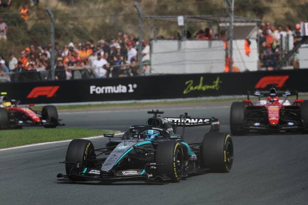 F1 - DUTCH GRAND PRIX 2026 63 RUSSELL George (gbr), Mercedes AMG F1 Team W17, action during the Formula 1 Dutch Grand Prix 2026, 12th round of the 2026 Formula One World Championship, WM, Weltmeisterschaft from August 21 to 23, 2026 on the Circuit Zandvoort, in Zandvoort, Netherlands - ZandvoortNetherlands  Copyright: xDPPIx