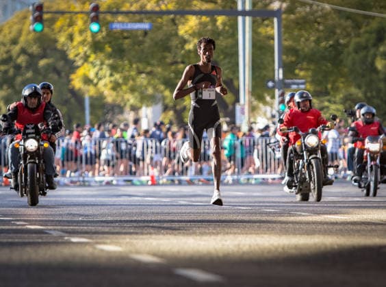 TRACK AND FIELD - Marathon - Buenos Aires 21K Half Marathon Photo by IPA ABACAPRESS.COM87731719 - Yomif Kejelcha at the 21K Buenos Aires Half Marathon, running the street race in Argentina. Buenos Aires Argentina  Copyright: xIPAxSport ABACAx