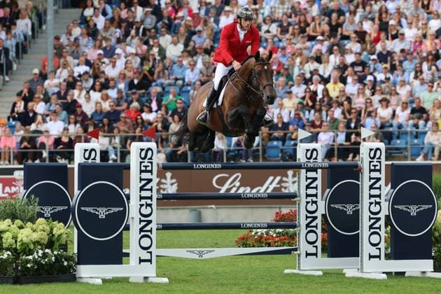 Richard Vogel (GER, Deutschland) mit Pferd Unites Touch S, aktueller Europameister und Sieger des Rolex Grand Prix von Aachen 2026 (CHIO Aachen), Frust, enttäuschtes Gesicht beim Sprung, Springen, FEI Jumping World Championship, WM, Weltmeisterschaft , FEI Jumping World Championship, Competition Individual Final, Longines-Prize, Longines-Preis, Finale Einzelwertung, Jumping , AACHEN - FEI World Championships 2026, Weltfest des Pferdesports, Reitsport Weltmeisterschaft 2026, Aachen 2026, Welcome Home 2026, Aachener Soers, 11. bis 23. August 2026, Reitsport, 23.08.2026, Aachen Aachener Soers Deutschland *** Richard Vogel (GER), Germany, riding Unites Touch S, current European champion and winner of the 2026 Rolex Grand Prix at CHIO Aachen, frustration, disappointed expression during the jump, show jumping, FEI Jumping World Championship, FEI Jumping World Championships, Individual Final, Longines Prize, Longines Award, Individual Final, Jumping, AACHEN FEI World Championships 2026, World Festival of Equestrian Sports, 2026 Equestrian World Championships, Aachen 2026, Welcome Home 2026, Aachen Soers, August 11–23, 2026, Equestrian Sports, August 23, 2026, Aachen Soers, Germany