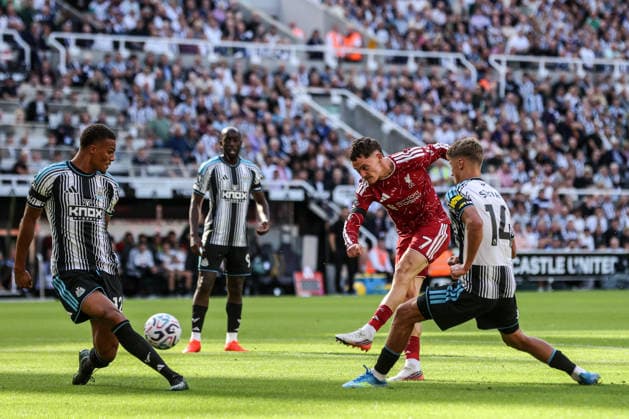 Premier League: Newcastle Untied v Liverpool Florian Wirtz of Liverpool takes a shot on goal during the Premier League match Newcastle Untied vs Liverpool at St. James s Park, Newcastle, United Kingdom on 23 August 2026 (Photo by Alfie Cosgrove News Images) Newcastle St. James s Park Tyne and Wear United Kingdom Copyright: xAlfiexCosgrove NewsxImagesx