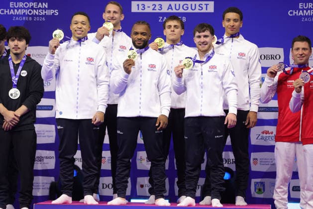 GBR after seniors team-final at 2026 Europeans in Zagreb; 23 08 2026; *** GBR after the senior team final at the 2026 European Championships in Zagreb, August 23, 2026 