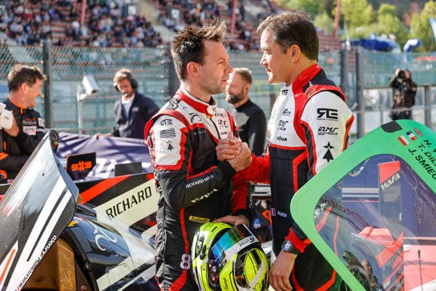 AUTO - ELMS - 4 HOURS OF SPA-FRANCORCHAMPS 2026 83 PERRODO Francois (fra), VAXIVIERE Matthieu (fra), FUOCO Antonio (ita), AF Corse, Oreca 07 - Gibson, LMP2 Pro Am, portrait celebration during the 4 Hours of Spa-Francorchamps, 4th round of the 2026 European Le Mans Series on the Circuit de Spa-Francorchamps from August 21 to 23, 2026 in Stavelot, Belgium - StavelotBelgium  Copyright: xPauloxMariax