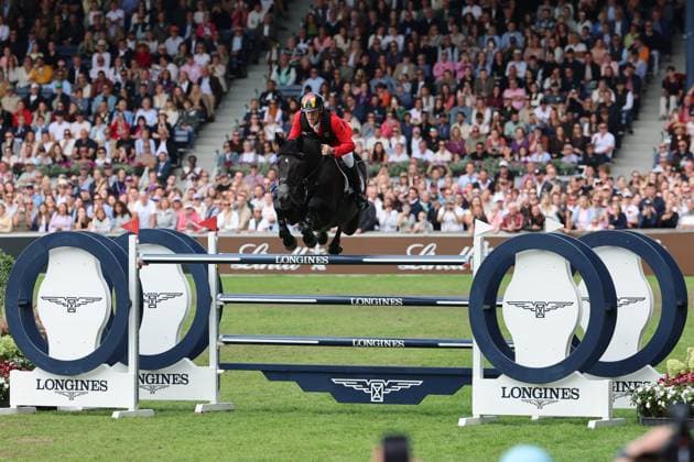7. Platz, Marcus Ehning (GER, Deutschland) mit Pferd Coolio 42 , Springen, FEI Jumping World Championship, WM, Weltmeisterschaft , FEI Jumping World Championship, Competition Individual Final, Longines-Prize, Longines-Preis, Finale Einzelwertung, Jumping , AACHEN - FEI World Championships 2026, Weltfest des Pferdesports, Reitsport Weltmeisterschaft 2026, Aachen 2026, Welcome Home 2026, Aachener Soers, 11. bis 23. August 2026, Reitsport, 23.08.2026, Aachen Aachener Soers Deutschland *** 7th place, Marcus Ehning (GER), Germany, riding Coolio 42, Jumping, FEI Jumping World Championship, FEI Jumping World Championship, Individual Final, Longines Prize, Jumping, AACHEN FEI World Championships 2026, World Festival of Equestrian Sports, 2026 Equestrian World Championships, Aachen 2026, Welcome Home 2026, Aachen Soers, August 11–23, 2026, Equestrian Sports, August 23, 2026, Aachen Soers, Germany