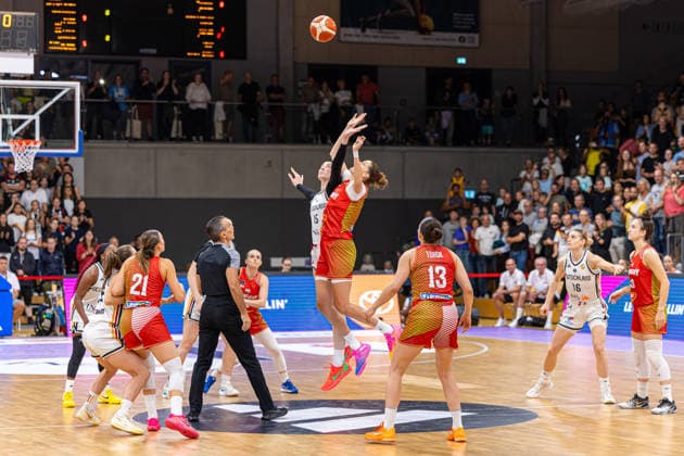 GOETTINGEN, GERMANY - AUGUST 23: Tip-Off during the exhibition game, match between Germany vs. Hungary at Sparkassen-Arena on August 23, 2026 in Goettingen, Germany. Lower Saxony Germany Copyright: xBEAUTIFULxSPORTS Freudensteinx