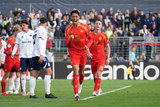 Fußball I Herren I Saison 2026-2027 I DFB-Pokal I 1. Runde I 1. FC Phönix Lübeck - SC Paderborn 07 I 23.08.2026 Santiago Castaneda (5, SC Paderborn 07) jubelt zum 0:2 Lübeck Stadion an der Lohmühle Schleswig-Holstein Deutschland *** Soccer I Men s I 2026–2027 Season I DFB Cup I First Round I 1. FC Phönix Lübeck vs. SC Paderborn 07 I August 23, 2026 Santiago Castaneda 5, SC Paderborn 07 celebrates a 0–2 win at Lübeck’s Stadion an der Lohmühle, Schleswig-Holstein, Germany Copyright: xLobeca MaschaxHolmx