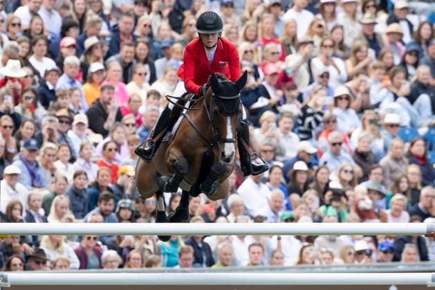Sophie HINNERS (GER) auf Iron Dames Singclair, im Sprung, Einzelbild, Einzelaktion, Aktion, Springen S3, Umlauf B, FEI Jumping World Championship, WM, Weltmeisterschaft - Individual Final - LONGINES-Preis, am 23.08.2026, FEI Reit Weltmeisterschaft Aachen 2026 vom 11. - 23.08.2026 in Aachen Deutschland; Â *** Sophie HINNERS (GER) on Iron Dames Singclair, during a jump, single frame, individual action, action shot, Jumping S3, Round B, FEI Jumping World Championship Individual Final LONGINES Prize, on August 23, 2026, FEI World Equestrian Games Aachen 2026, August 11–23, 2026, in Aachen, Germany Â