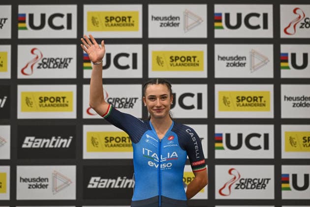 2026 UCI Junior Track World Championships Picture by Mathew Wells SWpix.com - 23 08 2026 - Cycling - 2026 UCI Junior Track World Championships - Heusden-Zolder, Flanders, Belgium - Women Keirin Final - Maya Ferrante of Italy wins the Gold Medal Copyright: x xSWpix.comx(t axPhotographyxHubxLtd)xMathewxWells SWpix.comx SWP-3030-19337