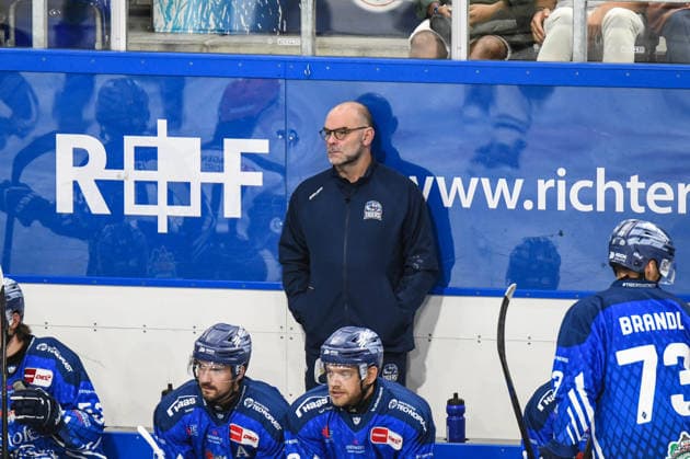 Straubing Tigers vs. Grizzlys Wolfsburg, Eishockey, Deutsche Eishockey Liga, Penny DEL, Vorbereitungsspiel, Gaeuboden Cup, Saison 2026 2027 am 23.08.2026 Coach Graig Woodcraft (Straubing Tigers), Eishockey Herren, Deutsche Eishockey Liga, Penny DEL, Vorbereitungsspiel, Gaeuboden Cup, Saison 2026 2027 am 23.08.2026 im Eisstadion am Pulverturm, Straubing Tigers (blau) gegen Grizzlys Wolfsburg (beige) *** Straubing Tigers vs. Grizzlys Wolfsburg, Ice Hockey, German Ice Hockey League, Penny DEL, Preseason Game, Gaeuboden Cup, 2026–2027 Season on August 23, 2026; Coach Graig Woodcraft, Straubing Tigers, Men’s Ice Hockey, German Ice Hockey League, Penny DEL, preseason game, Gaeuboden Cup, 2026–2027 season on August 23, 2026, at the Eisstadion am Pulverturm, Straubing Tigers (blue) vs. Grizzlys Wolfsburg (beige)