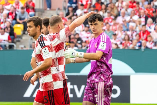 Deutschland: Fussball Saison 2026 2027, DFB-Pokal Runde 1, Fortuna Düsseldorf vs SC Freiburg - MERKUR SPIEL-ARENA (Düsseldorf): Freude, Emotionen, Jubel Louis Lord (Fortuna Düsseldorf,22) Düsseldorf MERKUR SPIEL-ARENA-Stadion Deutschland *** Germany Soccer Season 2026–2027, DFB Cup Round 1, Fortuna Düsseldorf vs. SC Freiburg, MERKUR SPIEL ARENA, Düsseldorf—Joy, Emotions, Cheers—Louis Lord, Fortuna Düsseldorf, 22, Düsseldorf, MERKUR SPIEL ARENA Stadium, Germany Copyright: xOrhanxHabashx
