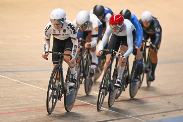2026 UCI Junior Track World Championships Picture by Mathew Wells SWpix.com - 23 08 2026 - Cycling - 2026 UCI Junior Track World Championships - Heusden-Zolder, Flanders, Belgium - Women Keirin Semifinals - Celine Prochnau of Germany Copyright: x xSWpix.comx(t axPhotographyxHubxLtd)xMathewxWells SWpix.comx SWP-3030-19357