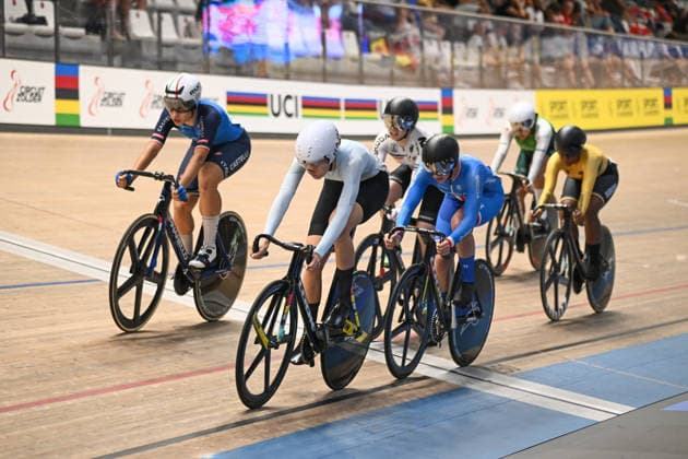 2026 UCI Junior Track World Championships Picture by Mathew Wells SWpix.com - 23 08 2026 - Cycling - 2026 UCI Junior Track World Championships - Heusden-Zolder, Flanders, Belgium - Women Keirin Semifinals - Veronika Solozobova of AIN, Maya Ferrante of Italy, Emilie JaroÅ¡ova of Czechia Copyright: x xSWpix.comx(t axPhotographyxHubxLtd)xMathewxWells SWpix.comx SWP-3030-19360