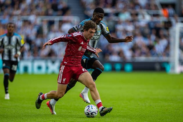 Football - FA Premier League - Newcastle United FC v Liverpool FC NEWCASTLE-UPON-TYNE, ENGLAND - Saturday, August 22, 2026: Liverpool s Lewis Koumas during the FA Premier League match between Newcastle United FC and Liverpool FC at St James Park. (Photo by David Rawcliffe Propaganda) NEWCASTLE-UPON-TYNE St James Park TYNE AND WEAR ENGLAND  Copyright: xDavidxRawcliffex P2026-08-23-Newcastle_Liverpool-182