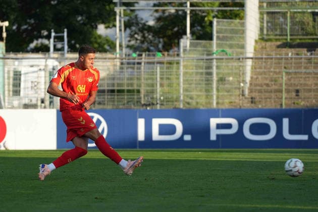 Fußball I Herren I Saison 2026-2027 I DFB-Pokal I 1. Runde I 1. FC Phönix Lübeck - SC Paderborn 07 I 23.08.2026 Stefano Marino (30, SC Paderborn 07) schießt das 1:3 Lübeck Stadion an der Lohmühle Schleswig-Holstein Deutschland *** Soccer I Men s I 2026–2027 Season I DFB Cup I First Round I 1. FC Phönix Lübeck vs. SC Paderborn 07 I August 23, 2026 Stefano Marino 30, SC Paderborn 07 scores the 1-3 at Lübeck’s Stadion an der Lohmühle, Schleswig-Holstein, Germany Copyright: xLobeca MaschaxHolmx