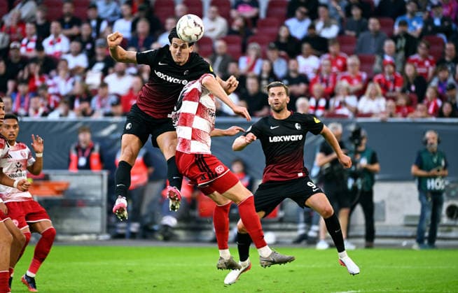 Düsseldorf, Germany, DFB Cup, 1. Round, Merkur-Spiel-Arena Düsseldorf, Fortuna Düsseldorf vs SC Freiburg; Igor Matanovic (SCF) scores the goal to make it 0:2. *** Düsseldorf, Germany, DFB Cup, First Round, Merkur Spiel Arena Düsseldorf, Fortuna Düsseldorf vs. SC Freiburg; Igor Matanovic (SCF) scores the goal to make it 0–2